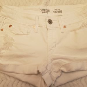 Levi's white denim shorts